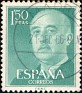 Spain 1956 General Franco 1.50 Ptas Blue Green Edifil 1155. Uploaded by Mike-Bell
